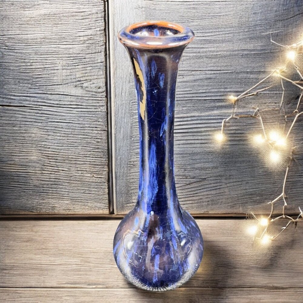 Hand Made Pocahontas Ceramics in Hillsboro Stoneware Pottery Bud Vase Signed VTG